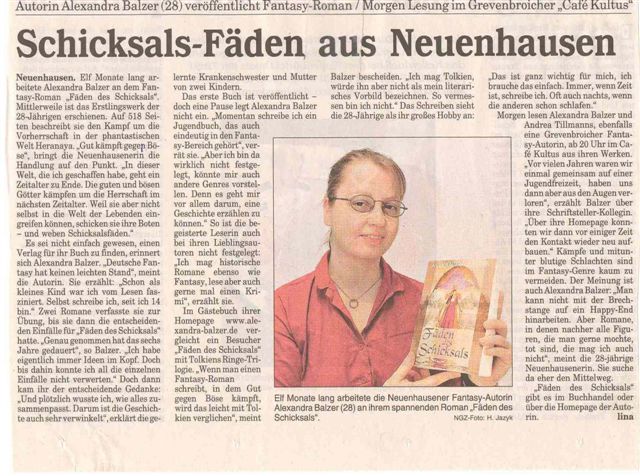 Zeitungstext der Neuss-Grevenbroicher Zeitung